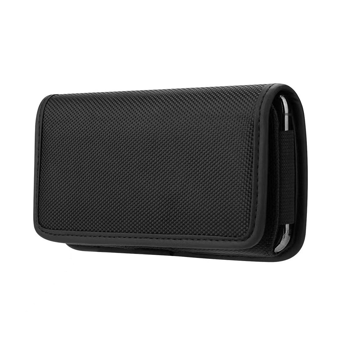 Vaakasuuntainen yleinen suojakuori OXFORD malli 4 iPhone 13 PRO MAX / Samsung S21 Ultra / Xiaomi 12 Ultra:lle musta