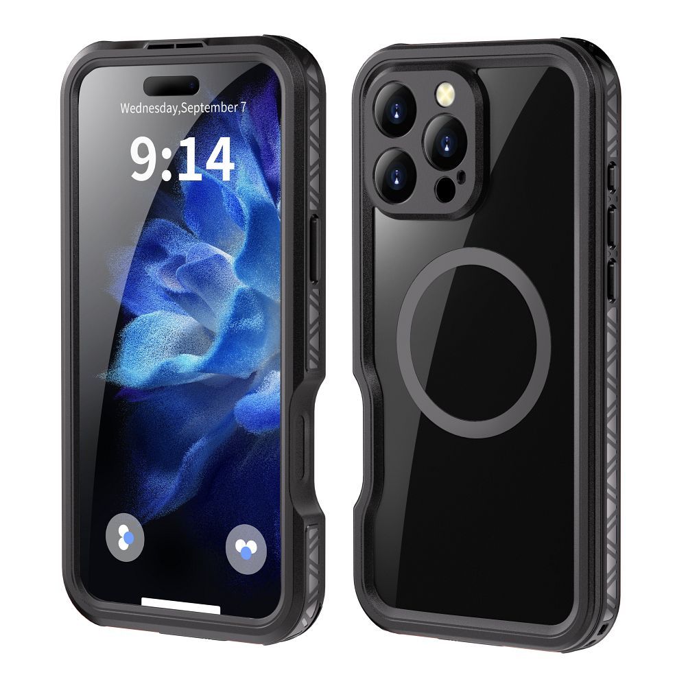 Suojakuori iPhone 16 PRO MAX:lle Shellbox GT vedenpitava MagSafe-yhteensopiva musta
