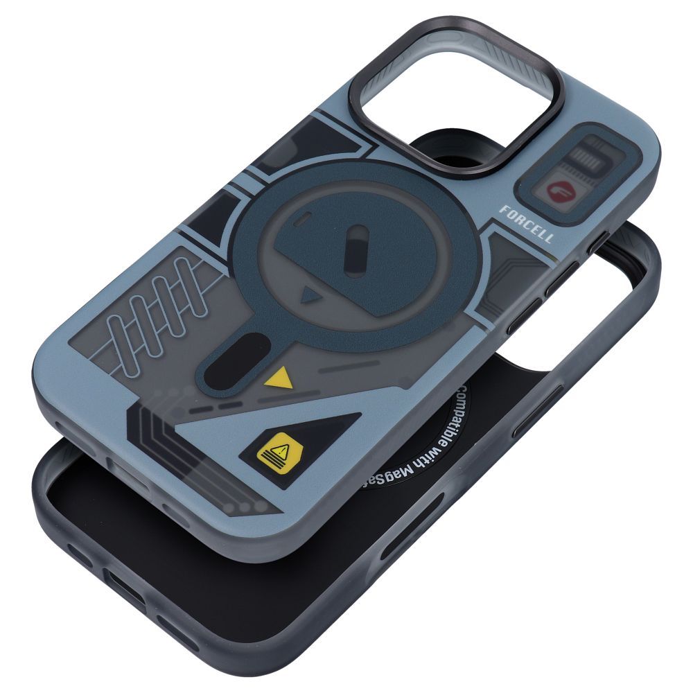 Suojakuori iPhone 16 PLUS:lle Forcell F-Protect Levels Dual Layer 4D MagSafe-yhteensopiva Military Drop-Test cyber grey
