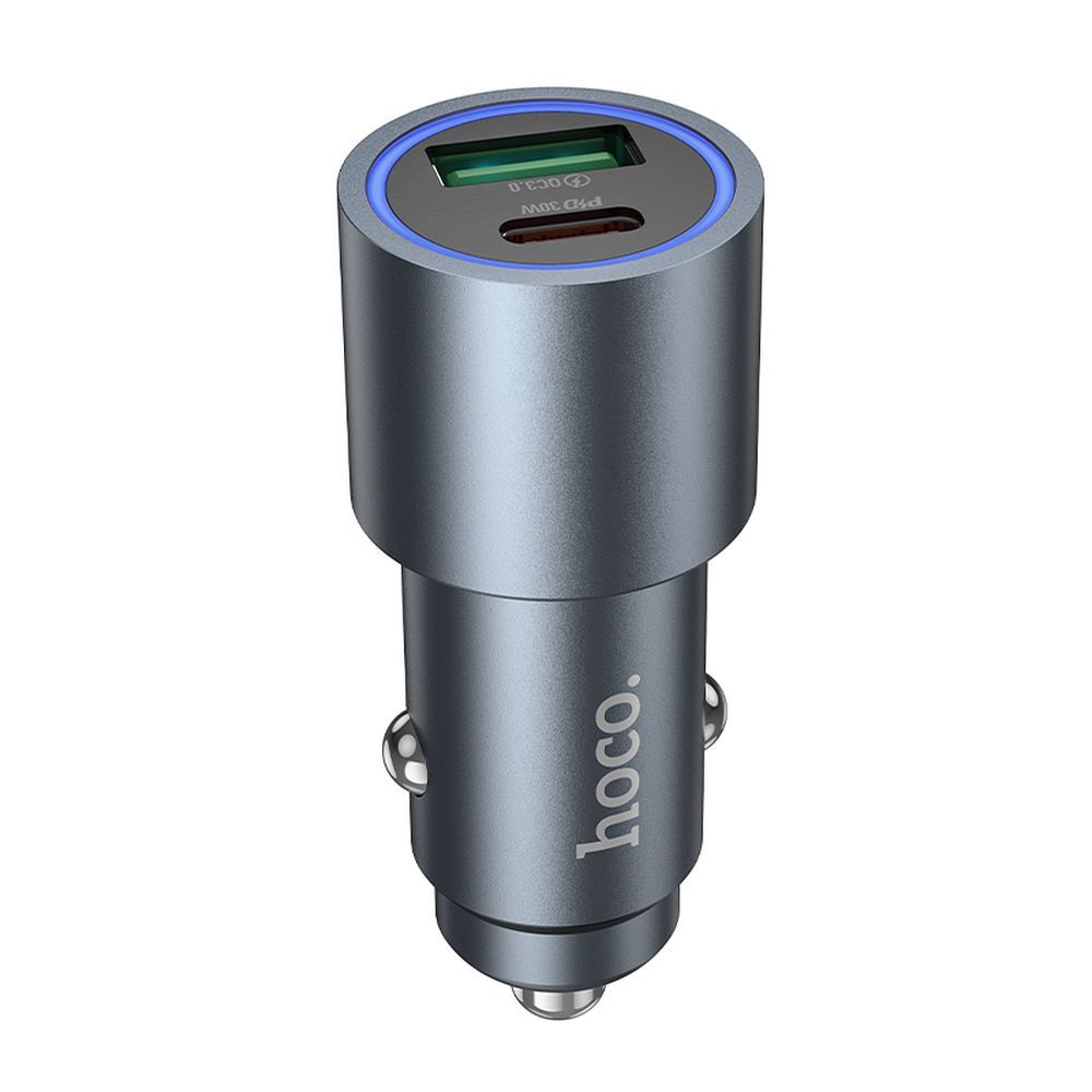 Autolaturi Hoco USB A + USB C PD QC3.0 48W Z60 musta