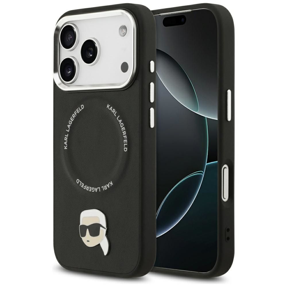 KARL LAGERFELD suojakuori IPHONE 17 Pro:lle MagSafe-yhteensopiva KLHMP17LPSMLRKLK (PU Karl Pin) musta
