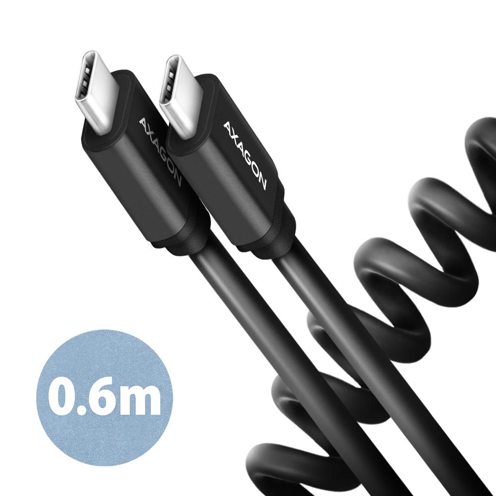USB-C – USB-C -kaapeli 0,6 m 60 W / Twister musta BUCM-CM10TB AXAGON