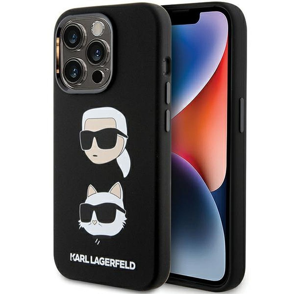 KARL LAGERFELD Suojakuori IPHONE 15 Prolle KLHCP15LSDHKCNK (Silicone KC) musta