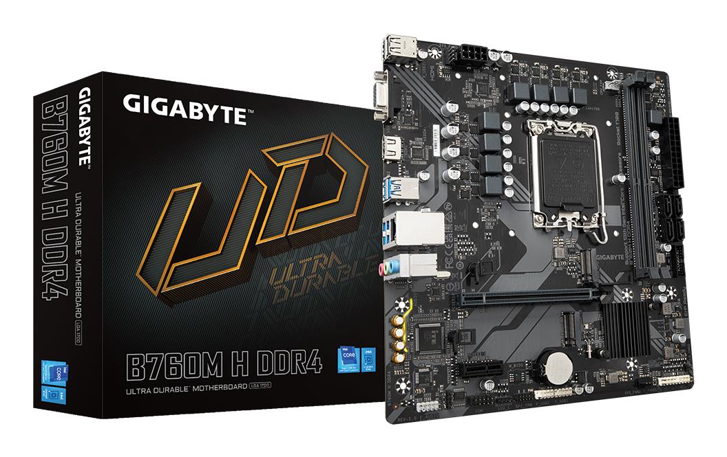 Emolevy Gigabyte B760M H DDR4 Intel B760 LGA1700 Micro-ATX DDR4 2x Slots 2x M.2