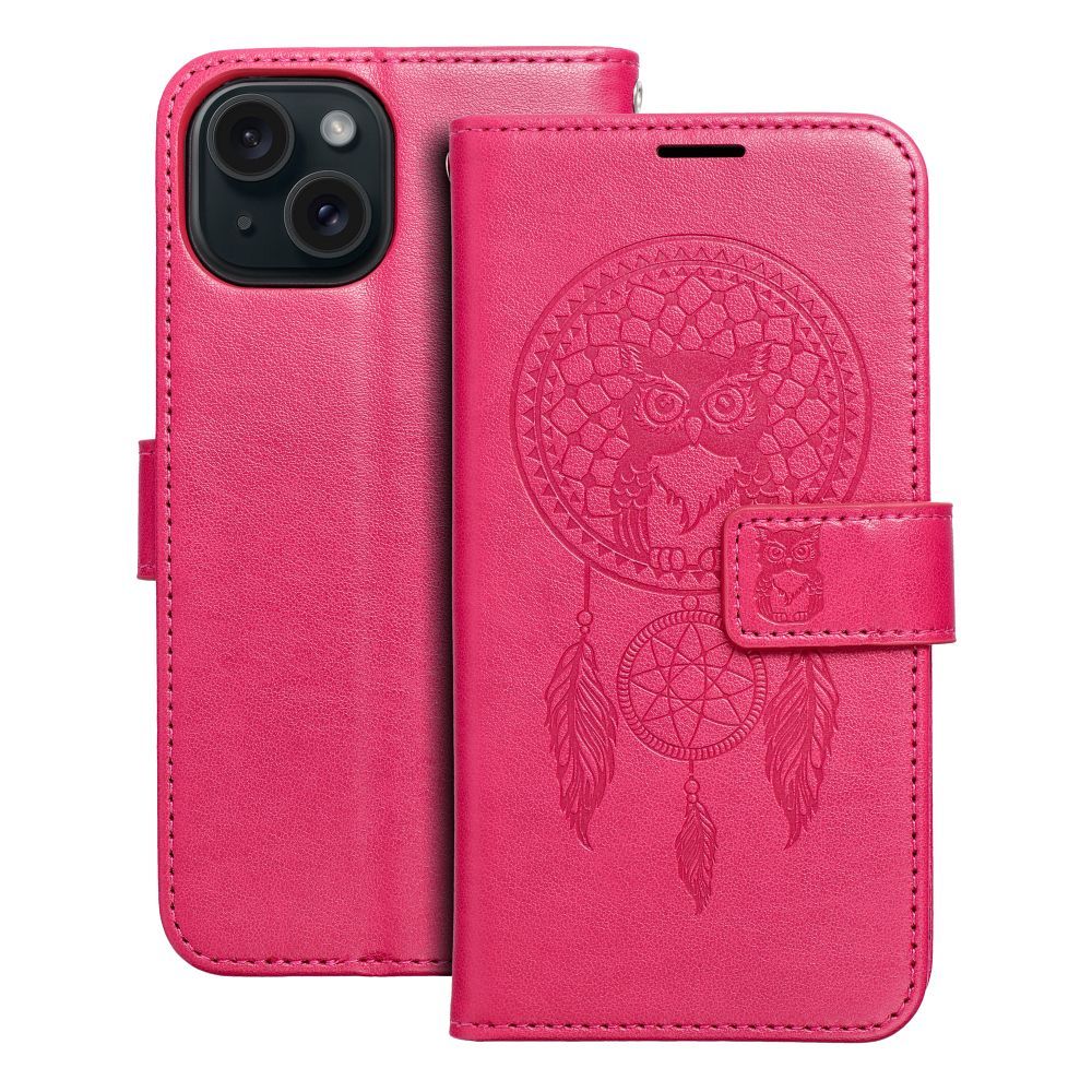 MEZZO Kirjasuojakuori iPhone 15:lle dreamcatcher magenta