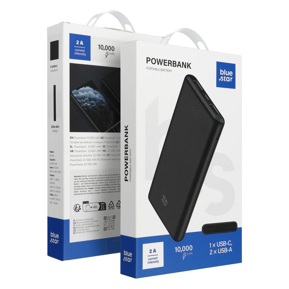 Varavirtalähde Blue Star W1061 2A 10000mAh, musta