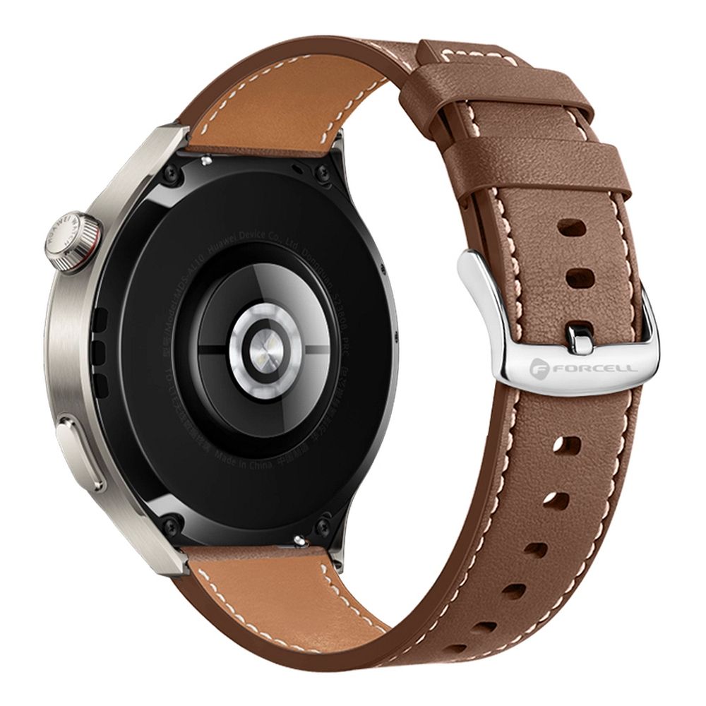 Hihna Samsung Galaxy Watch:lle Forcell F-Design FS21 reikänahka ekologinen 20 mm ruskea
