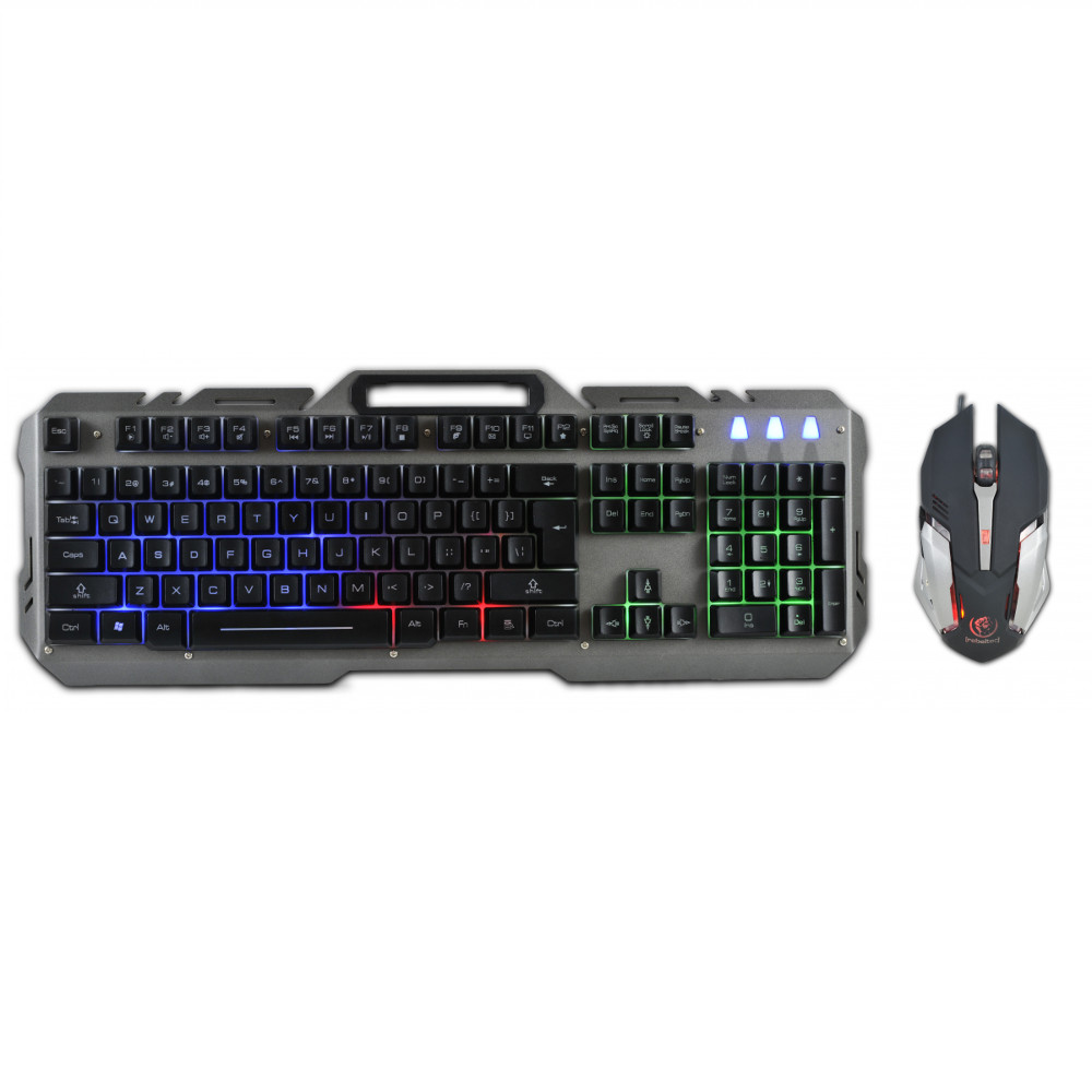 Rebeltec langallinen setti: LED-näppäimistö + hiiri INTERCEPTOR-pelaajille