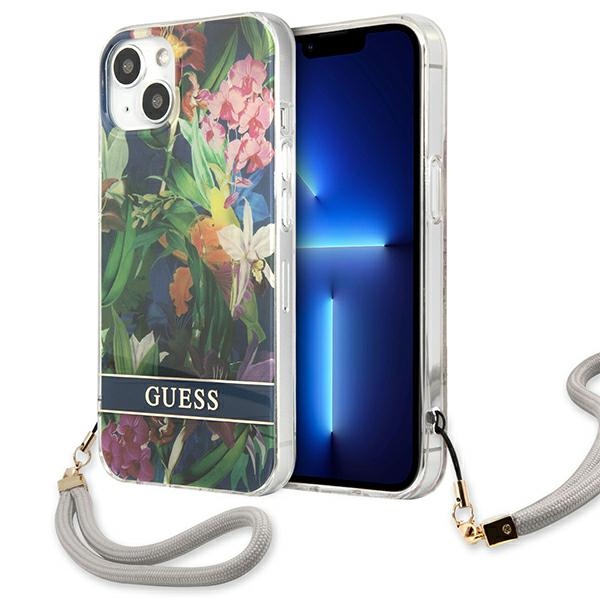 Guess GUHCP13SHFLSB iPhone 13 mini 5.4" sininen/sininen kovakotelo Kukkahihna Kukkahihna