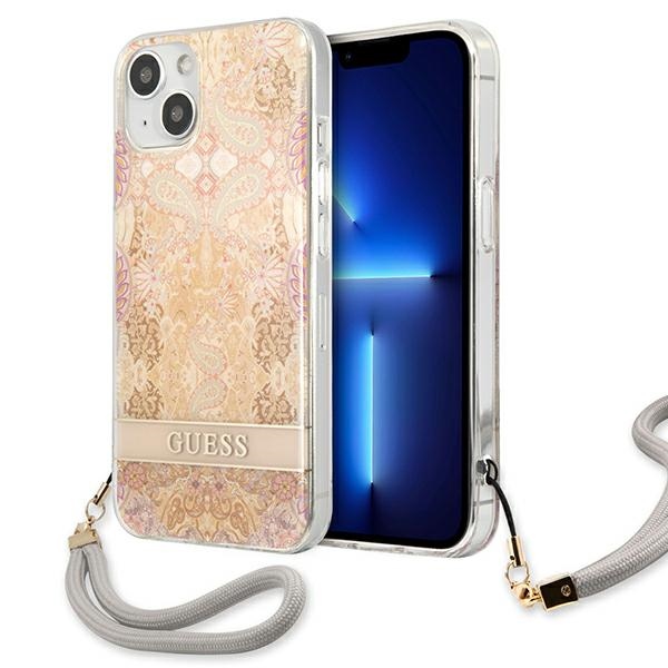 Guess GUHCP13SHFLSD iPhone 13 mini 5.4" kultainen/kultainen kovakotelo Kukkahihna