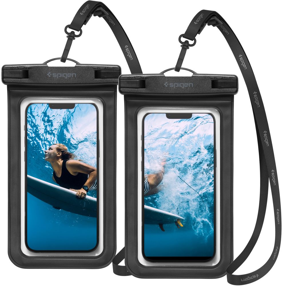 Spigen A601 Universal vedenpitävä kotelo 2-pack musta