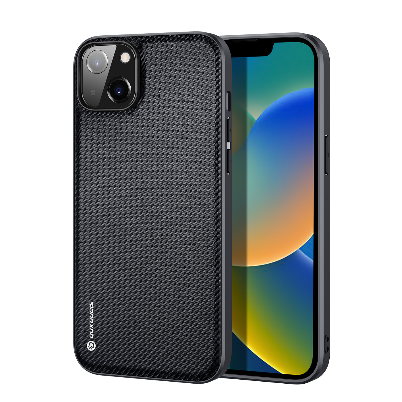 Dux Ducis Fino kotelo kansi nylon päällystetty iPhone 14 Plus musta
