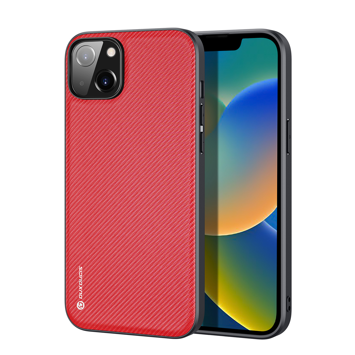 Dux Ducis Fino kotelo kansi valmistettu nailon iPhone 14 Plus punainen
