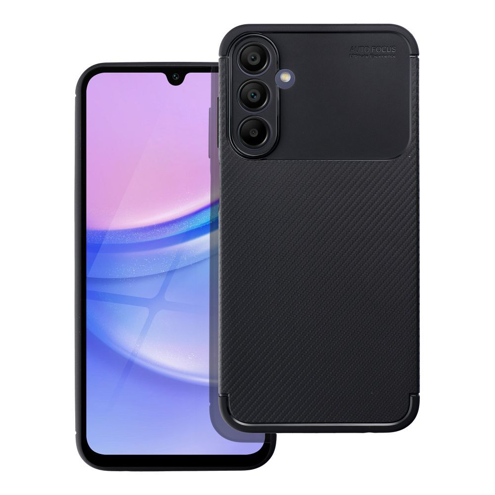 Suojakuori Samsung A15 5G / A15 4G:lle Carbon Premium musta