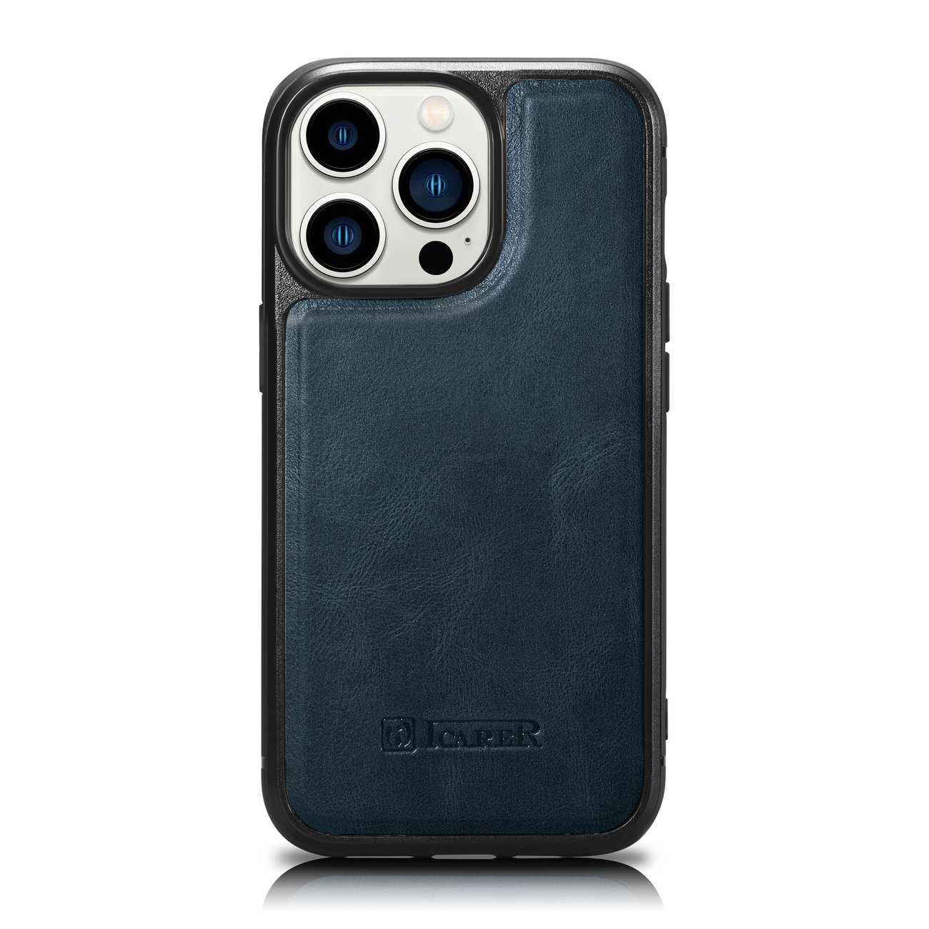 iCarer Nahka öljy vaha tapauksessa iPhone 14 Pro Max nahkakotelo sininen (WMI14220720-BU)