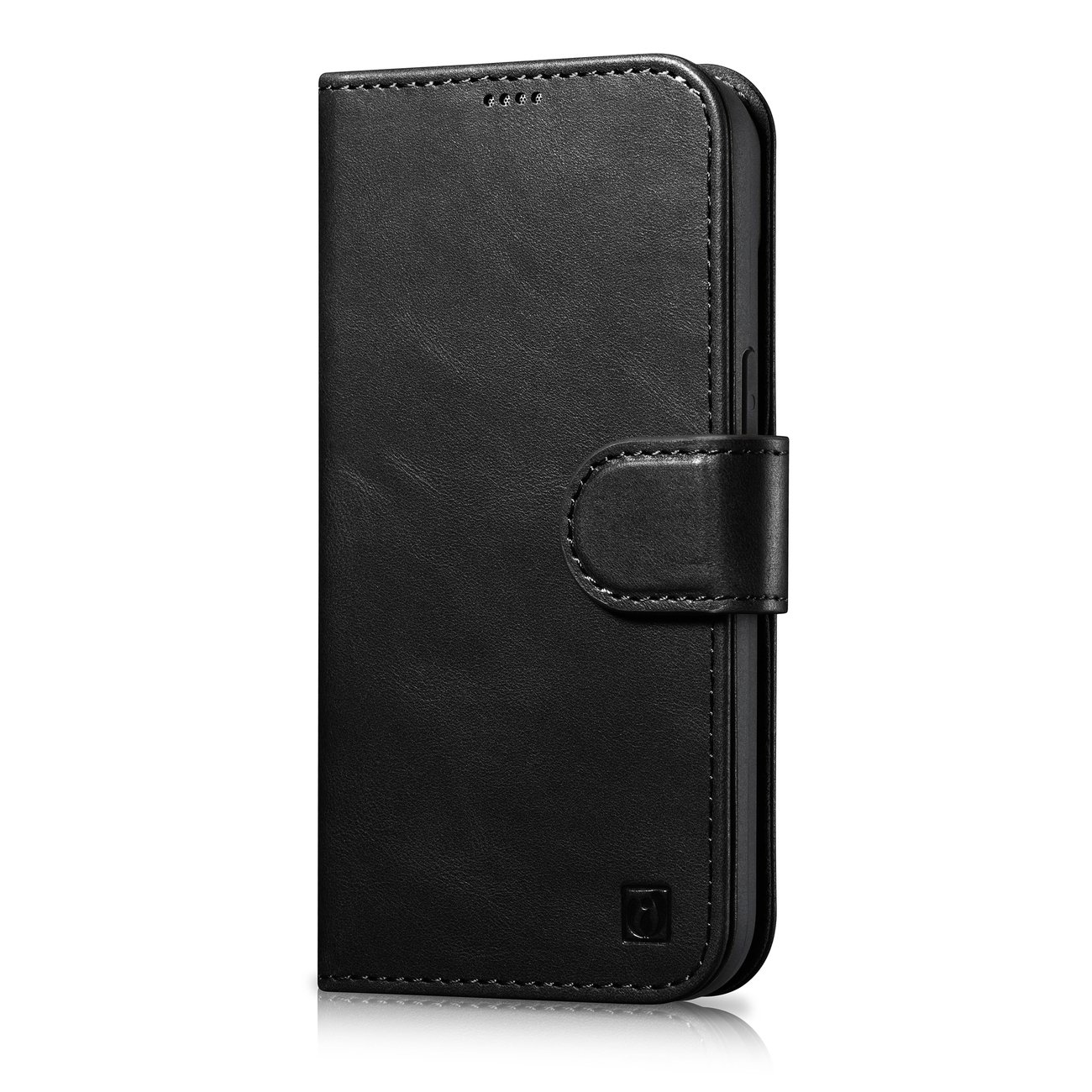 iCarer Öljyvaha Lompakko Case 2in1 Cover iPhone 14 Plus Anti-RFID Nahka Flip Case Musta (WMI14220723-BK)