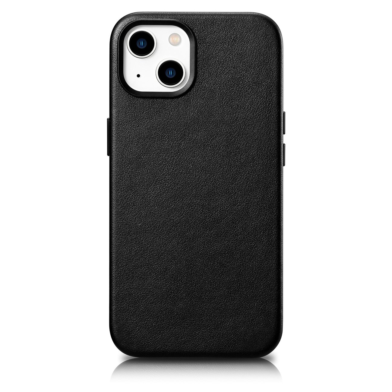 iCarer Case Nahkakotelo iPhone 14 Plus -puhelimelle aito nahkakotelo musta (yhteensopiva MagSafe)