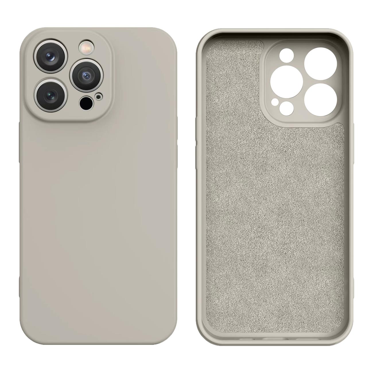 Silikonikotelo iPhone 14 Plus silikonisuojus beige