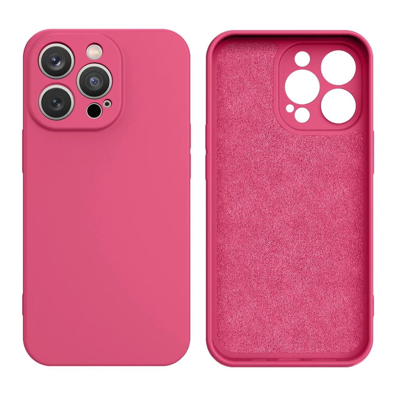 Silikonikotelo iPhone 14 Plus silikonikotelo fuksiaa