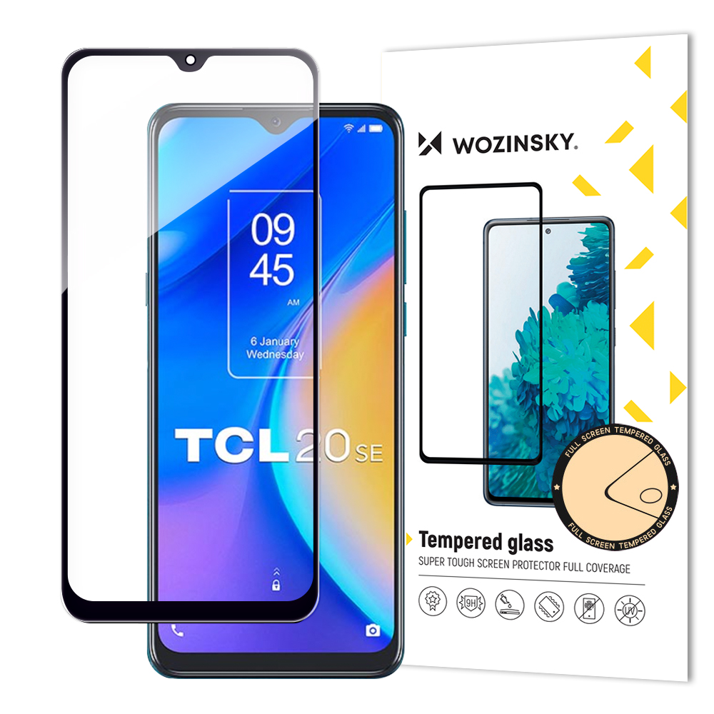 Wozinsky Full Glue karkaistu lasi karkaistu lasi TCL 20 SE 9H koko näytön mustalla kehykselle
