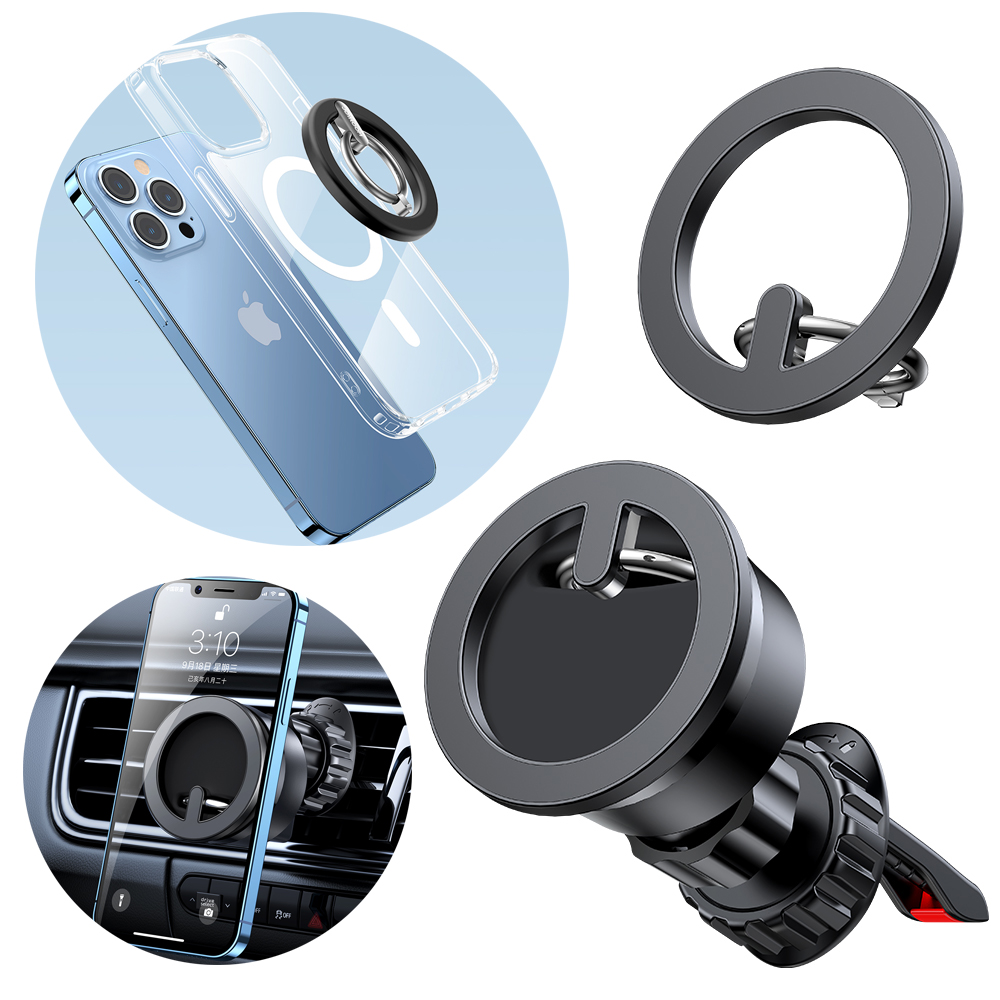 Joyroom monikäyttöinen magneettinen autopidike rengastuki musta (JR-ZS294)