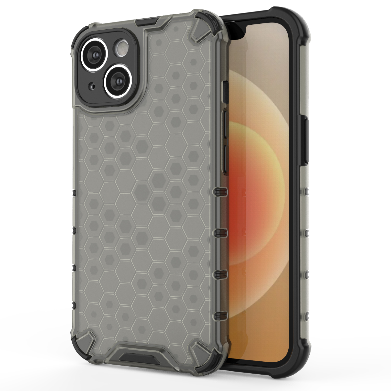 Honeycomb kotelo iPhone 14 Plus panssaroitu hybridi suojus musta