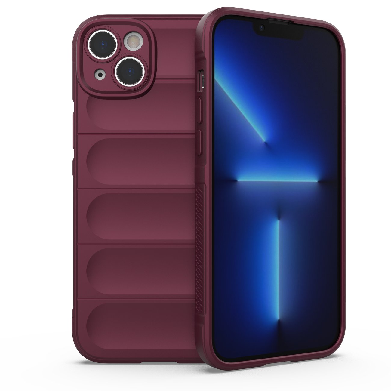Magic Shield Case tapauksessa iPhone 14 Plus elastinen panssaroitu kotelo viininpunainen