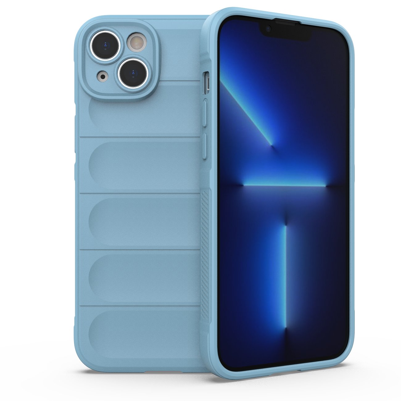Magic Shield Case tapauksessa iPhone 14 Plus joustava panssaroitu tapauksessa vaaleansininen