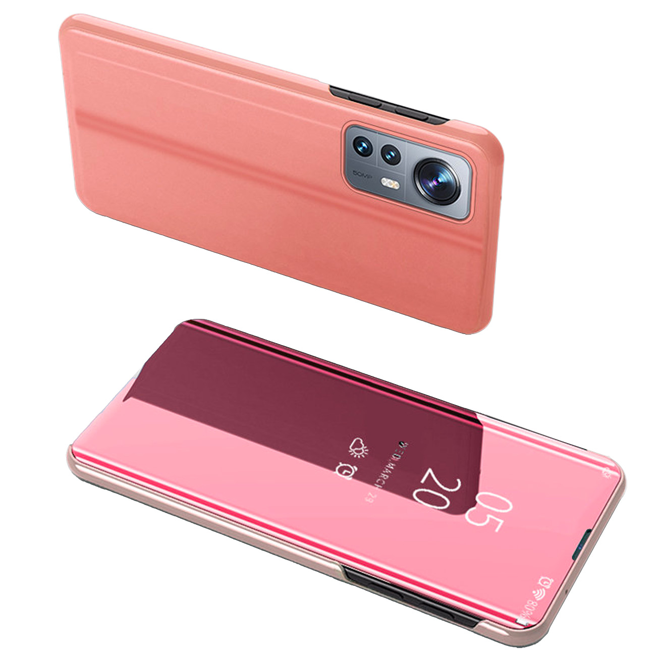 Clear View Case kansi Xiaomi 12 Lite kansi läppä vaaleanpunainen