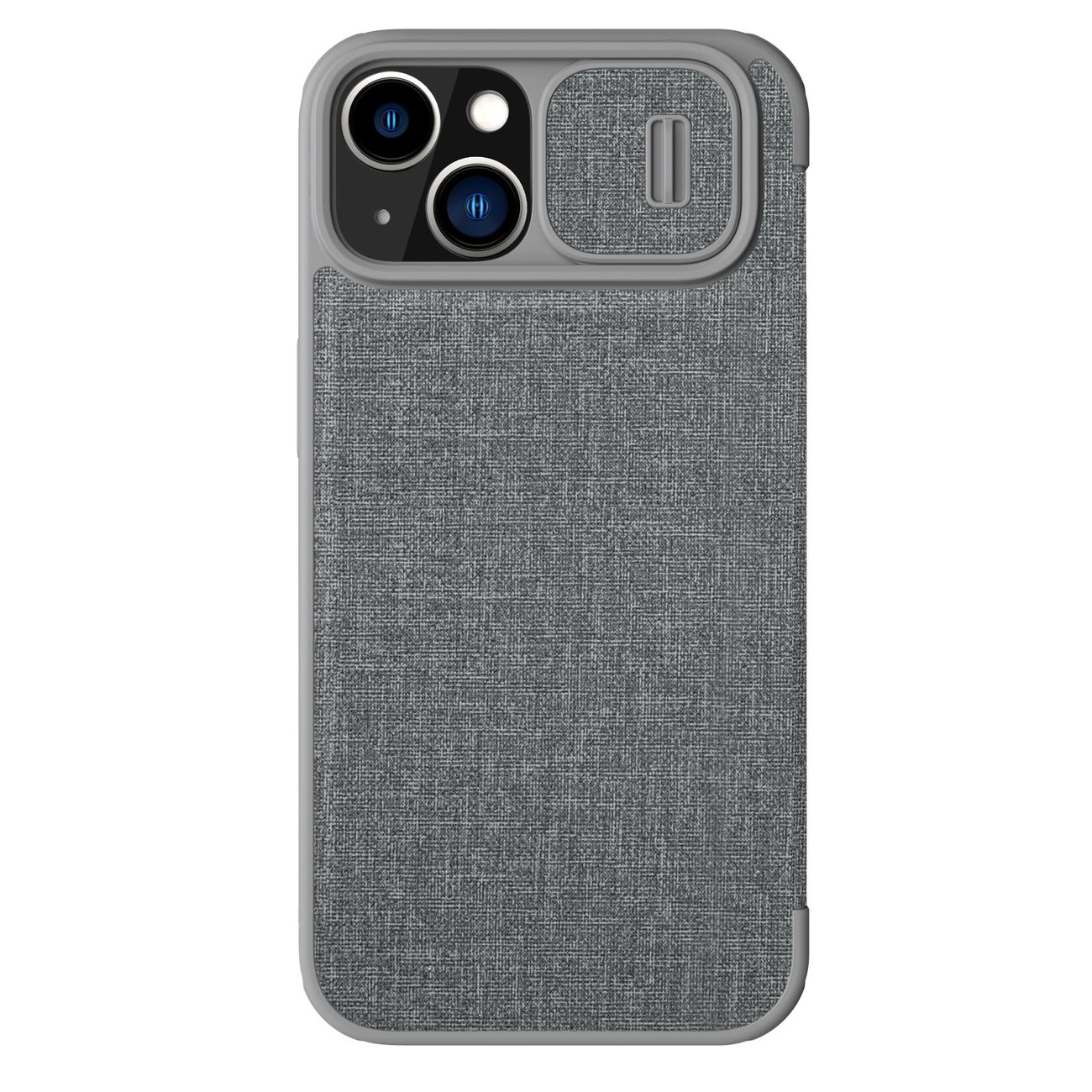 Nillkin Qin Qin Cloth Pro Case Case iPhone 14 Plus kameran kansi Holster kansi Flip Case harmaa
