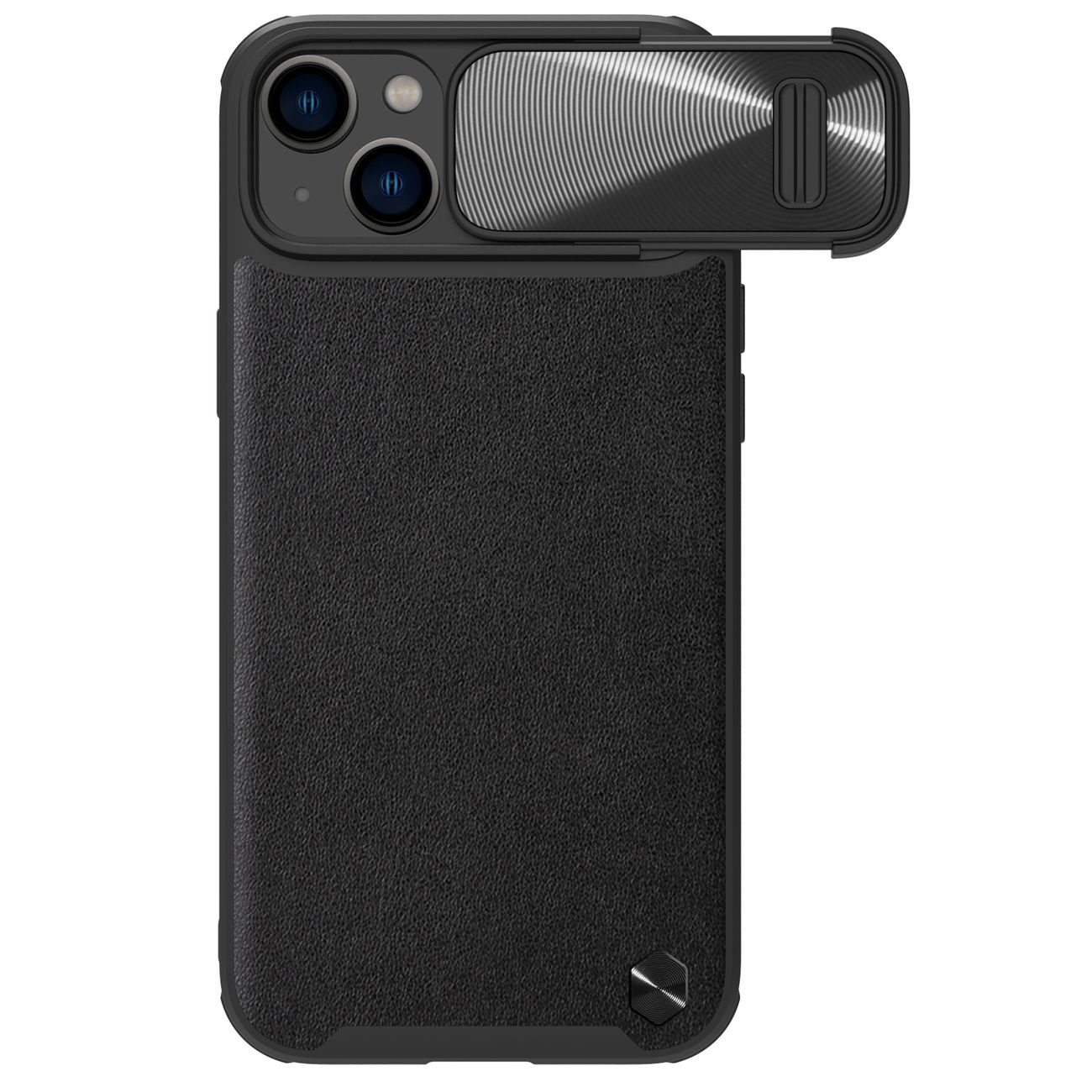 Nillkin CamShield Nahka S Kotelo iPhone 14 kotelo suojus kameran kansi musta