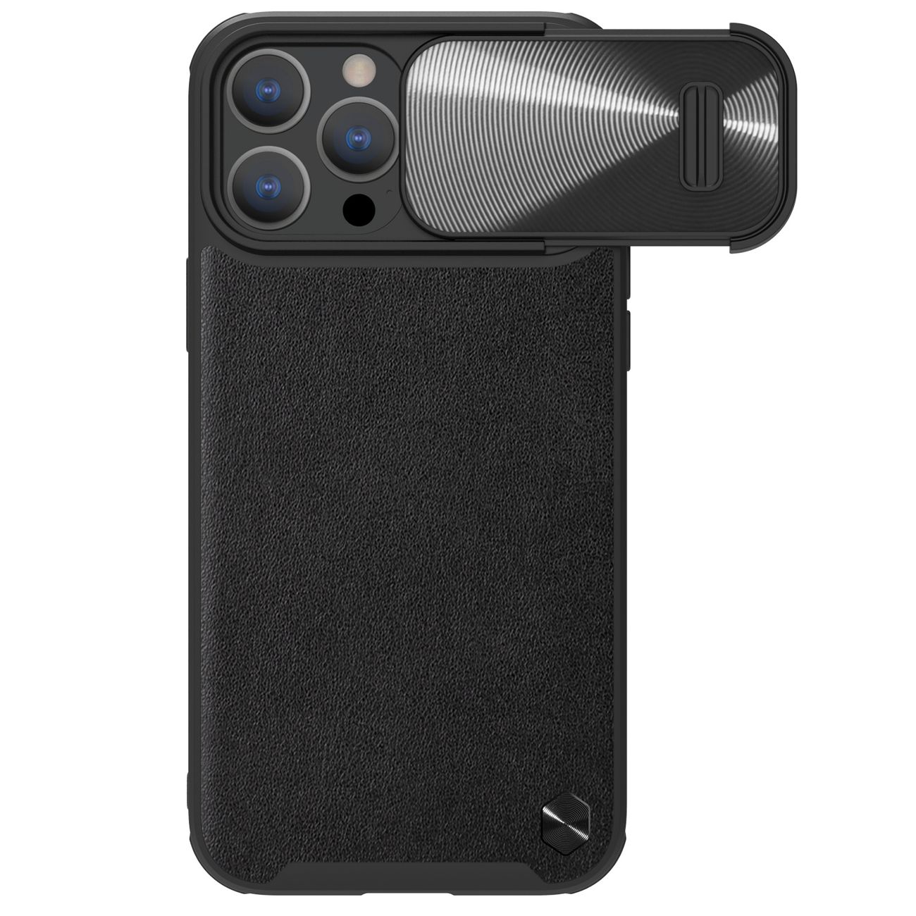 Nillkin CamShield Nahka S Kotelo iPhone 14 Pro Max kotelo kameran suojus musta