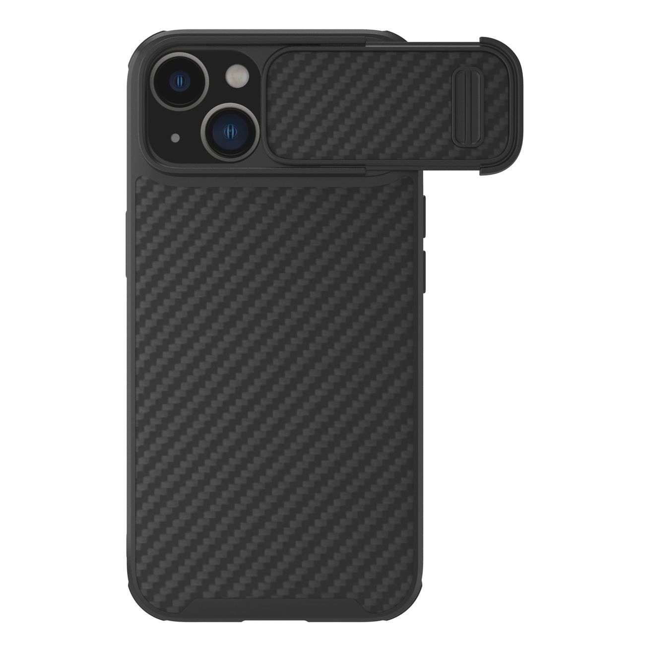 Nillkin Synthetic Fiber S Case iPhone 14 Plus kotelo kamerasuojalla, musta