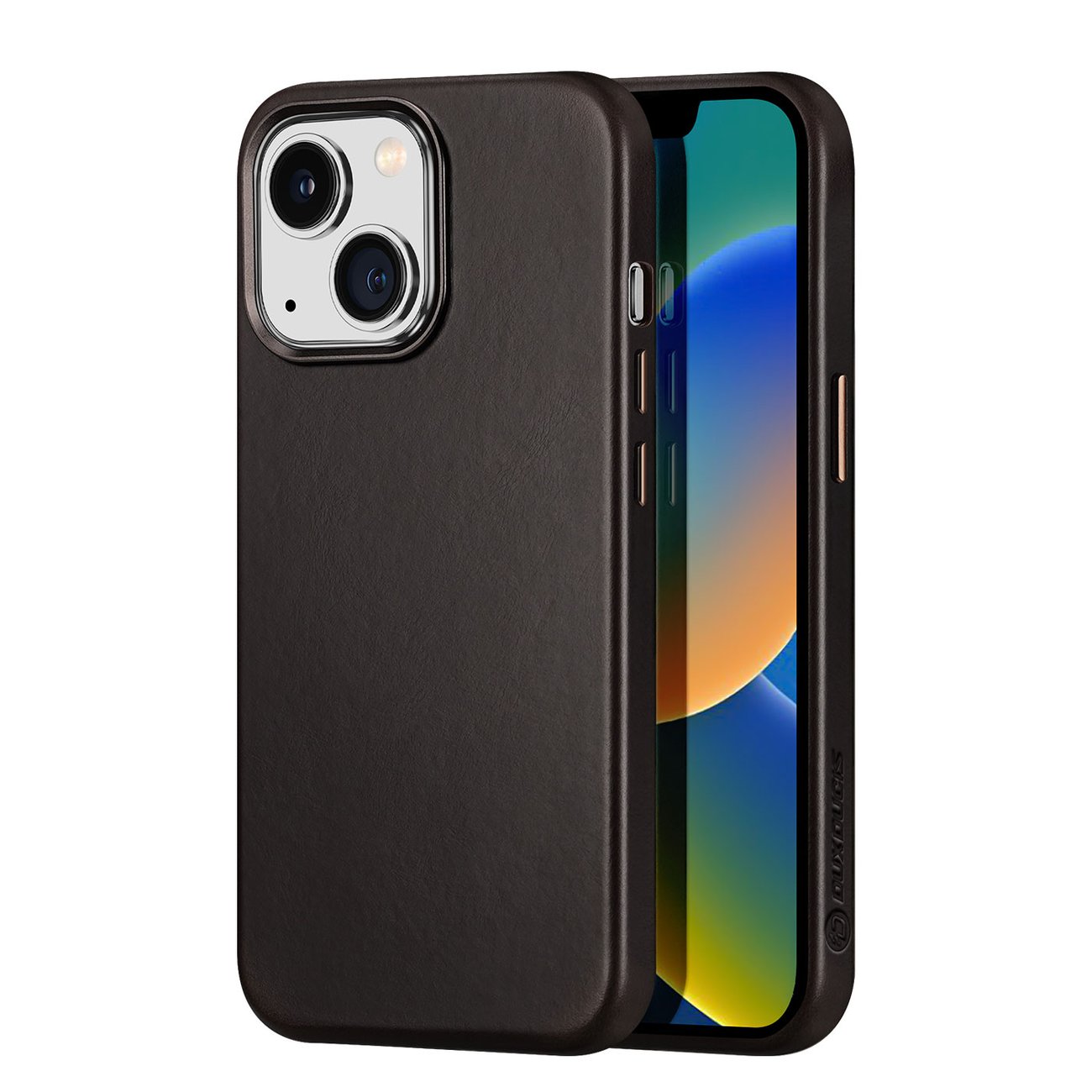 Dux Ducis Napoli Kotelo iPhone 14 Plus Nahkakotelo (MagSafe yhteensopiva) Tummanruskea