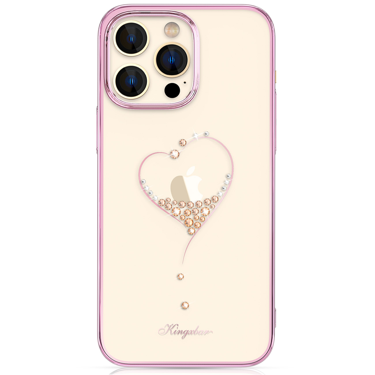 Silikonikotelo, jossa Swarovski-kristallit Kingxbar Wish Series iPhone 14 Plus - vaaleanpunainen
