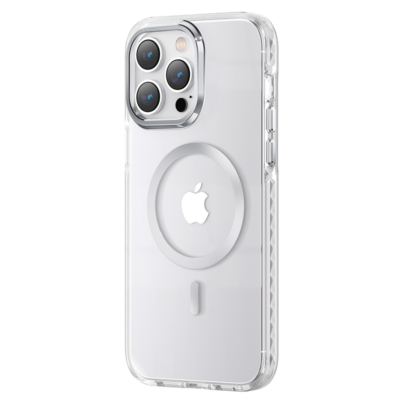 Kingxbar PQY Ice Crystal Series magneettinen kotelo iPhone 14 Plus MagSafe hopea