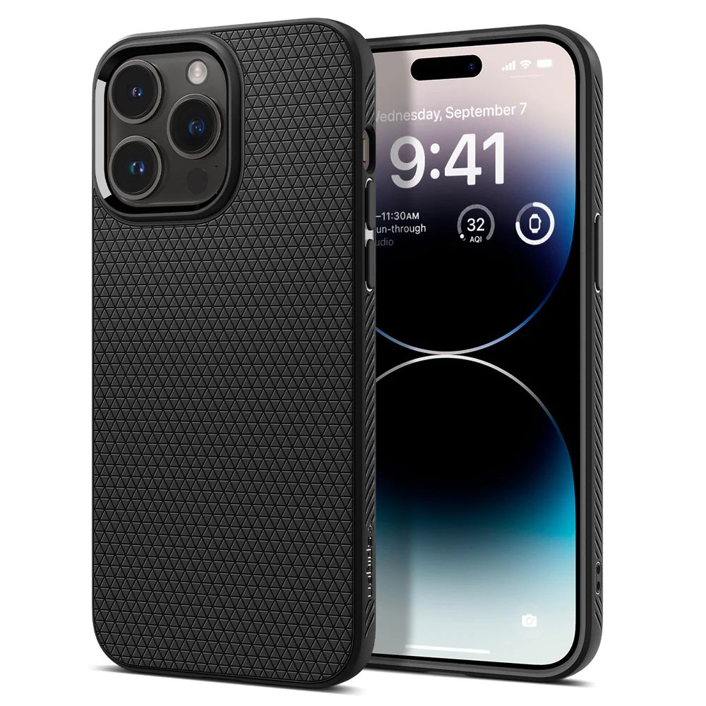 Spigen Liquid Air iPhone 14 Pro kotelo - Matta musta