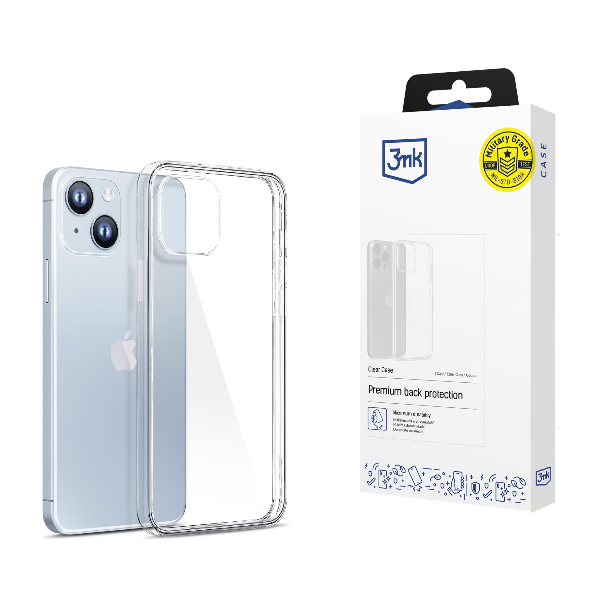Kotelo iPhone 14 silikoni 3mk Clear Case-sarjasta - läpinäkyvää