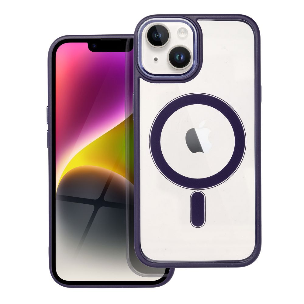 Suojakuori iPhone 14:lle Color Edge Mag Cover yhteensopiva MagSafe violetti