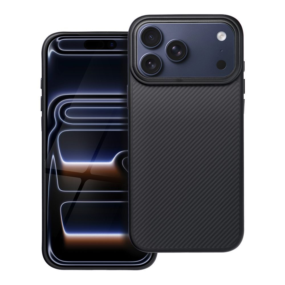 Suojakuori iPhone 17 PRO MAX:lle Carbon Elite Mag Cover MagSafe-yhteensopiva musta
