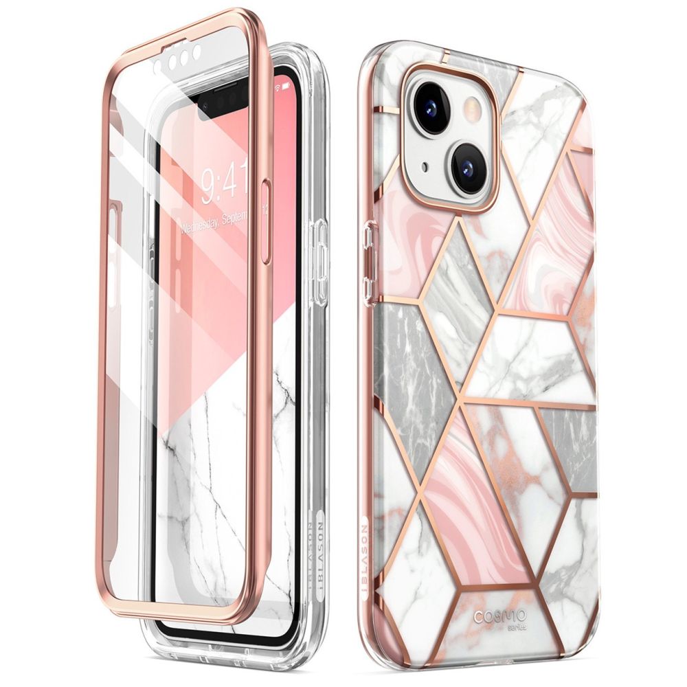 Supcase Cosmo iPhone 14 Plus kotelo - vaaleanpunainen marmori