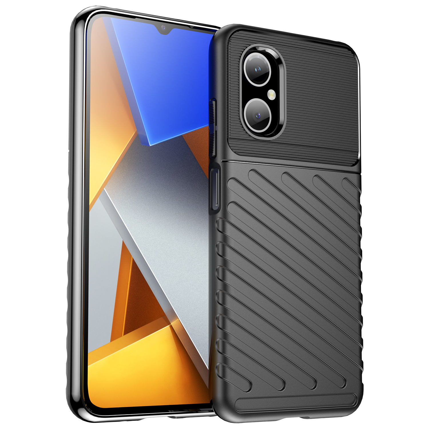 Thunder Case Xiaomi Poco M4 5G silikoni panssari tapauksessa musta