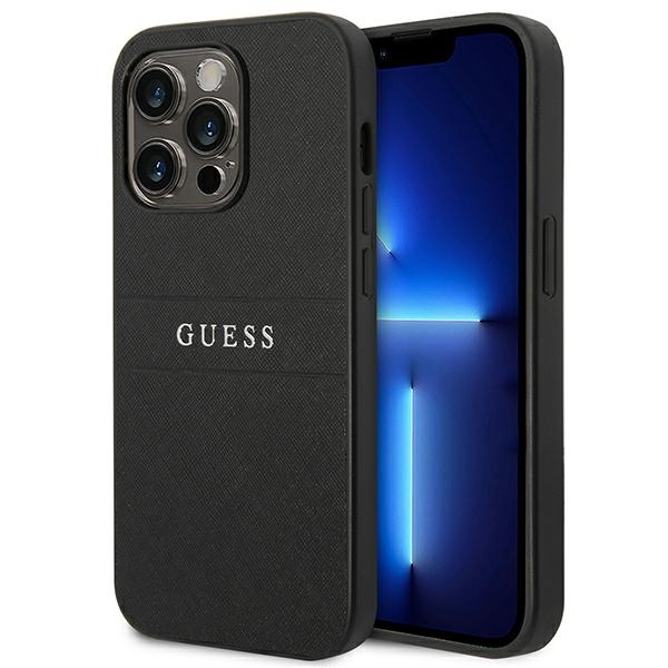Guess Saffiano-hihnallinen kotelo iPhone 14 Pro - musta