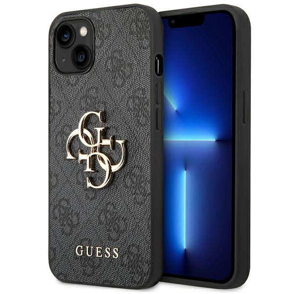Guess 4G Big Metal Logo iPhone 14 kotelo - harmaa