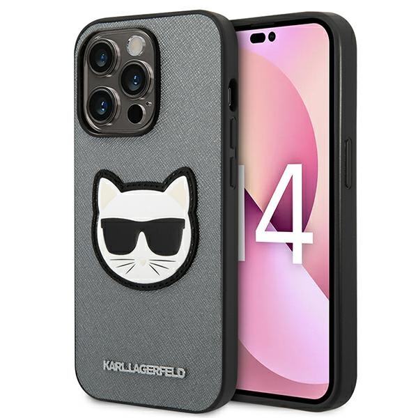 Karl Lagerfeld Saffiano Choupette Head Patch kotelo iPhone 14 Pro Max - hopea - hopea