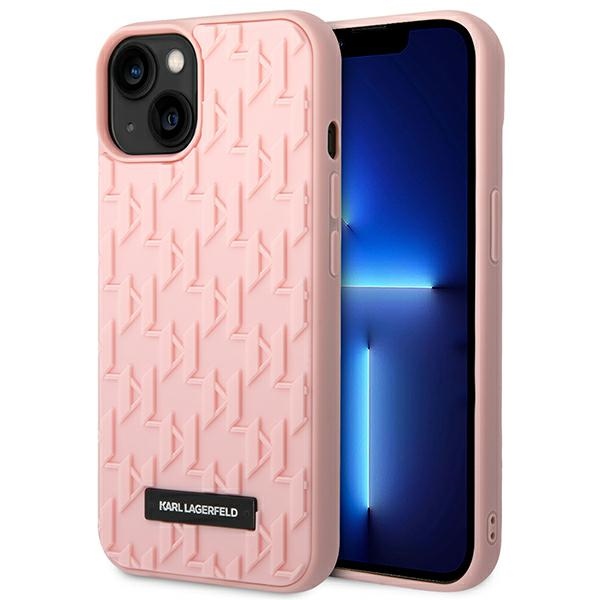 Karl Lagerfeld 3D Monogrammi kotelo iPhone 14 Plus - vaaleanpunainen