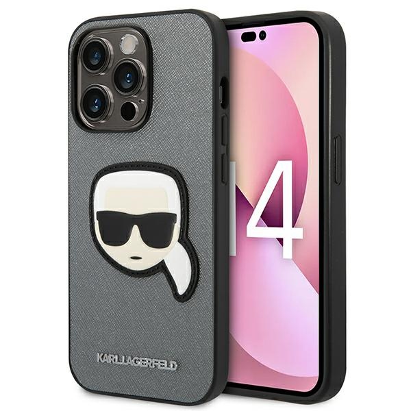 Karl Lagerfeld Saffiano Karl's Head Patch kotelo iPhone 14 Pro Max - hopea - hopea