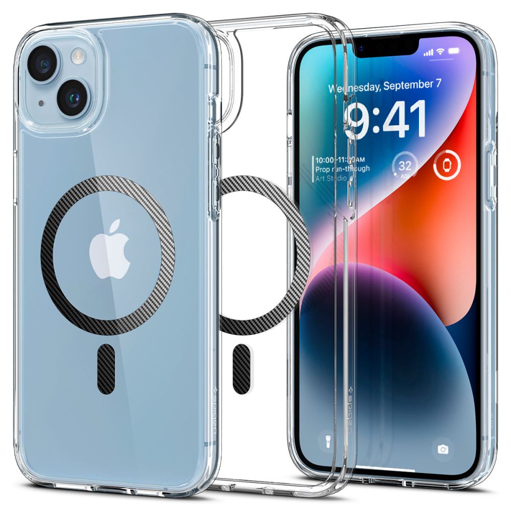 Spigen Ultra Hybrid Mag -kotelo MagSafella iPhone 14 Plus -puhelimelle - kirkkaanharmaa
