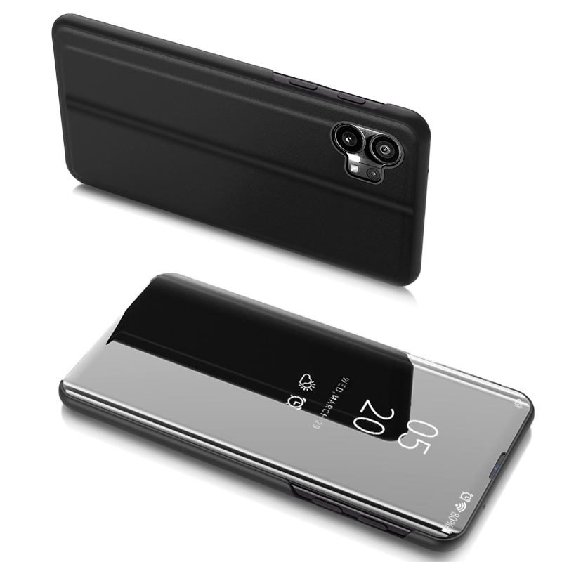 Clear View Case tapauksessa mitään Puhelin 1 flip tapauksessa musta