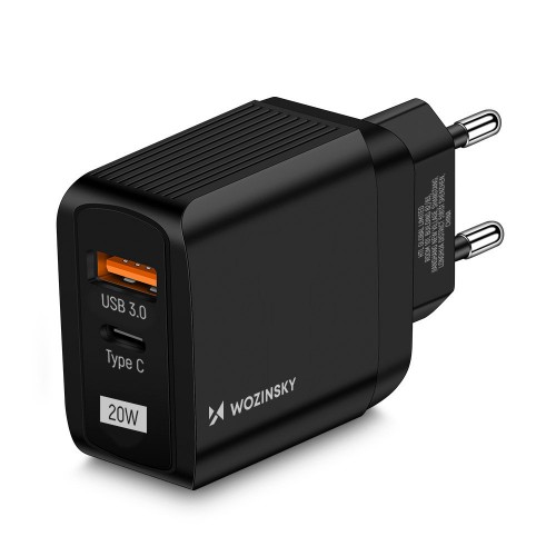 Charger Wozinsky "GaN" Black 20W (USB / USB-C)